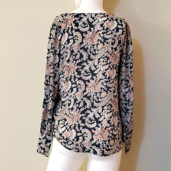 Loft blouse, XS, paisley, button cuffs - Picture 5 of 5
